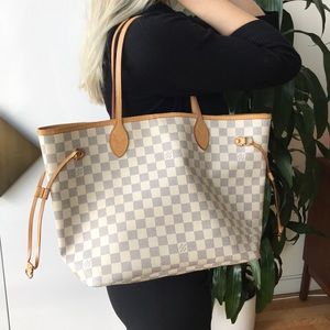 LIKE NEW Louis Vuitton Neverfull MM Damier Azur
